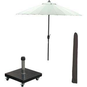 Garden Impressions Manilla stokparasol Ø250 cm - olijf incl 40 kg Eureka parasolvoet en parasolhoes