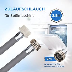 veiligheidsinlaatslang, Aquastop slang voor wasmachines en vaatwassers/wasmachines 2.5m
