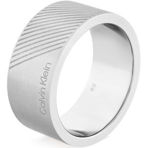 Calvin Klein CJ35000436H Heren Ring - Sieraad - Aanschuifring - Staal - Zilver - 10 mm breed