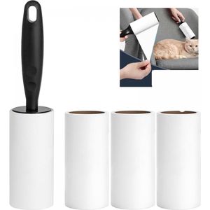 Lint Roller - Roller Haarsticker - Ontharingsroller voor huisdieren - Haarreiniger - Kleefroller - Geschikt voor kleding -, dierenhaar, stof, pluisjes, bank, bed en tapijt, super plakkerig en gemakkelijk te pellen - 60 vellen/rol - zwarte stick