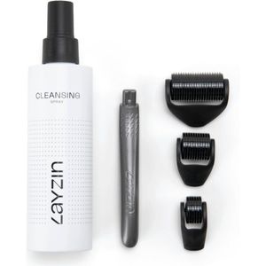 LAYZIN - Dermaroller Set - Gezicht - Inclusief 3 Rollerkoppen en Cleansing Spray - Professionele Dermarollers