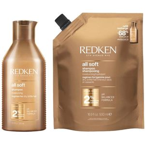 Redken All Soft Shampoo 300ml + Refill Pouch 500ml