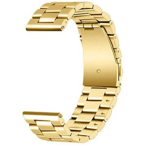 Remerko horlogeband goudkleurig - vouwsluiting met drukknoppen - edelstaal 18mm