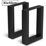 Bodo® - Stalen Onderstel Tafel - Tafelpoten - Set van 2 - U bankpoot 30x43 cm - Zwart