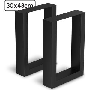 Bodo® - Stalen Onderstel Tafel - Tafelpoten - Set van 2 - U bankpoot 30x43 cm - Zwart