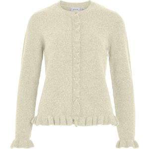Vila Vest Vijacia O-neck Frill Knit Cardi 14111315 Super Light Natural Melange Dames Maat - S