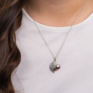 Engelsrufer - Hanger - 925 Zilver - Tweekleurig - Hart Vleugel