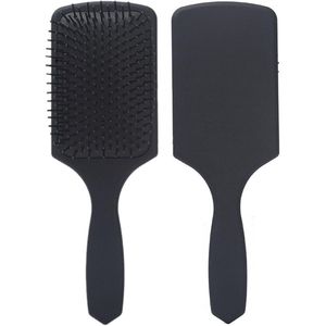 Grote zwarte paddle haarborstel van duurzaam materiaal voor föhnen, ontwarren en comfortabel stylen van haar, geschikt voor vrouwen en mannen
