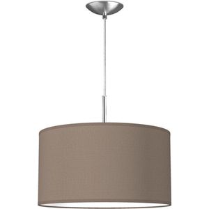 Home Sweet Home hanglamp Bling - verlichtingspendel Tube Deluxe inclusief lampenkap - lampenkap 40/40/22cm - pendel lengte 100 cm - geschikt voor E27 LED lamp - taupe