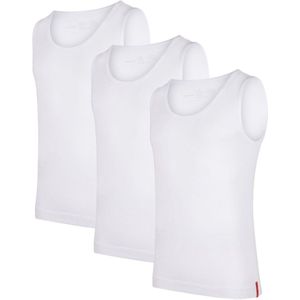 Undiemeister Onderhemd Heren - Tanktop - 3-Pack - Chalk White (Wit) - Mellowood Tencel - Ronde Hals - Slim fit - Maat S