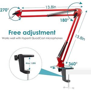 professional microphone arm - QuadCast Boom Arm Stand / microfoonhouder, microphone arm standard adjustable microphone stand - Microfoonstandaard