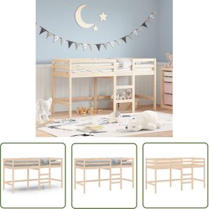 The Living Store Halfhoogslaper - Grenenhout - 80 x 200 cm - Stabiele houten constructie - Halfhoogslaper - Kinderkamer - Grenenhout Bed - Hoog Slaper - Kids Bed