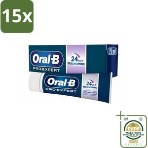 15 x Oral-B - Pro-Expert Sterk Glazuur - Tandpasta - Beschermt Glazuur - 75 ml - Grootverpakking - Glazuurbescherming - Tandplak - Tandenversterking - Erosie Van Het Glazuur - Tinfluoride