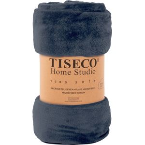 Tiseco Home Studio - Plaid COSY - microflannel - 220 g/m² - 180x220 cm - Blue signa