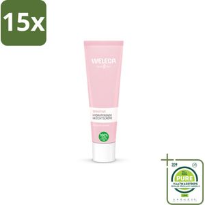 15 x WELEDA - Gezichtscrème Sensitive Hydraterend - Voor gevoelige huid - 30 ml - Grootverpakking - Gevoelige Huid - Hydraterende Crème - Vegan Crème - Biologische Amandelolie - Kalmerende Crème