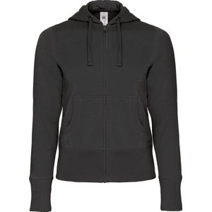 B&C Dames/Dames Volledige Zip Hooded Sweatshirt/Hoodie (Zwart)