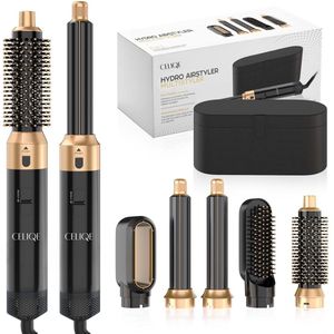 Celiqe - Föhnborstel - Zwart - 5 in 1 Multistyler - Met Opbergcase