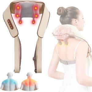 Vitdipy - Shiatsu Massagekussen - Elektrisch - Draadloos - Infrarood - Voor Nek / Schouder / Rug