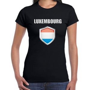 Luxemburg landen t-shirt zwart dames - Luxemburgse landen shirt / kleding - EK / WK / Olympische spelen Luxembourg outfit L