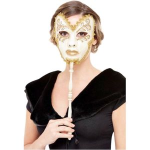 Smiffys - Venetian Masker - Creme/Goudkleurig