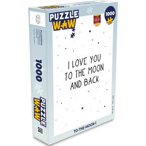 Puzzel Quotes - I love you to the moon and back - Baby - Liefde - Spreuken - Legpuzzel - Puzzel 1000 stukjes volwassenen