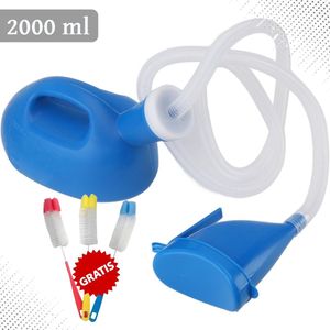Urine Container - Urinaal - Urinebeker - 2000 ml - Inclusief 3 Gratis Schoonmaakborstels