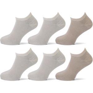 Teckel Sokken sneaker 6 paar - Beige - Multipack Unisex Maat 39-42