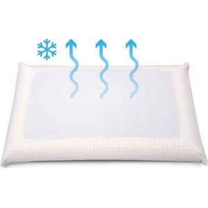 Vitality Pur Cool Fresh Hoofdkussen - 40x60 cm - Verkoelend Hoofdkussen – Memory Foam – Ademend & Ergonomisch – Voor Rug- en Zijslapers