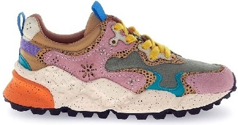 Flower Mountain - Rulis Woman - Sneakers - Roze Multi - Suède/Nylon met Luipaardprint