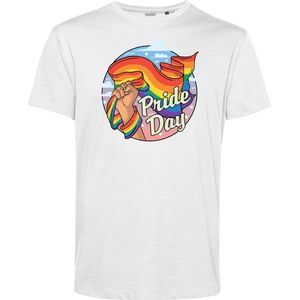 T-shirt Pride Day | Gay pride shirt kleding | Regenboog kleuren | LGBTQ | Wit | maat 5XL