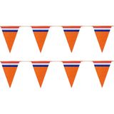 Bellatio Decorations - Oranje Holland vlaggenlijnen - 2x stuks van 10 meter - Oranje versiering slinger WK/ EK/ Koningsdag