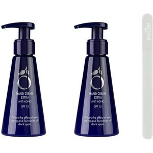 Herome 2-Pack Handcreme Extra Anti Ageing - SPF15 - Vertraagt Rimpels - Inclusief Glass Nail File - 2*120ml.
