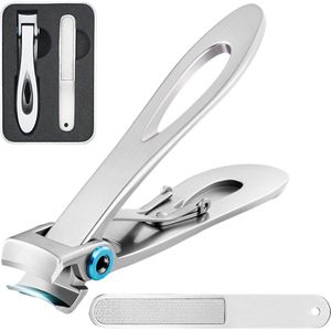 Professionele Nagelknipper Set met Nagelvijl - Voor Ingegroeide Teennagels - Nagelschaar - Pedicure - Schimmelnagel - Zilver
