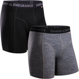 DANISH ENDURANCE - Merinowol Boxers - Meerkleurig - 2 Pack - Zwart en Grijs Gemêleerd