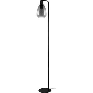 EGLO Chelvey Vloerlamp - Staande lamp - E27(excl.) - 150,5 cm - smoke Glas - Zwart
