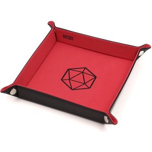Lapi Toys - Dungeons and dragons dobbelbak - Dice tray - DnD - D&D - Rood - Zwart - Imitatieleer