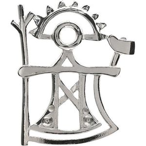 AuBor ®. Broche. Zilver. ""Ukko"" God van de donder. Zilveren broche