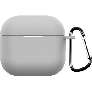 okido - Hoesje geschikt voor Airpods 4 - Silliconen case voor Airpods - Licht Grijs - Case geschikt voor Apple AirPods 4 - Airpods hoes