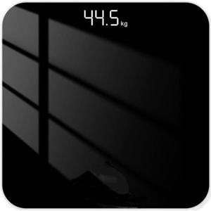 Ynkkvre -Slimme Weegschaal Personen - Zwarte Badkamer Weegschaal met Breed Platform - Nauwkeurig tot 0.1 lb - Antislip & Automatische Kalibratie