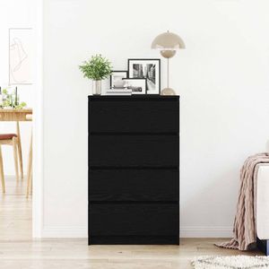 vidaXL - Dressoir - 60x35x98,5 - cm - spaanplaat - zwart - eikenkleurig