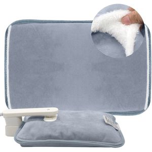 STAUS&BACH Aura - Elektrische kruik met hoes voor je handen - Fleece - Warmwaterkruik baby - Babykruik - Grijs