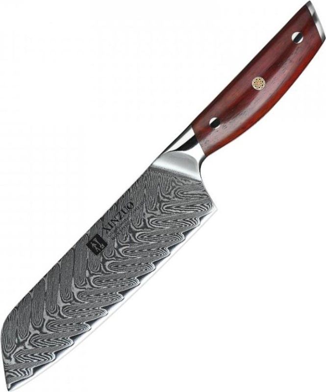 Xinzuo B27 Yi - Santokumes - 31.5 cm - Damascus Staal - Rozenhouten Handvat