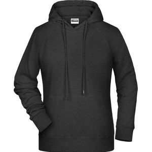 James and Nicholson Dames/dames Raglan Sleeved Hoodie (Zwarte Heide)