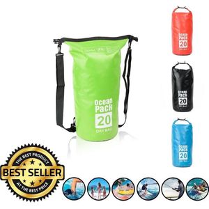 Decopatent® Waterdichte Tas - Dry bag - 20L - Ocean Pack - Dry Sack - Survival Outdoor Rugzak - Drybags - Boottas - Zeiltas -Groen