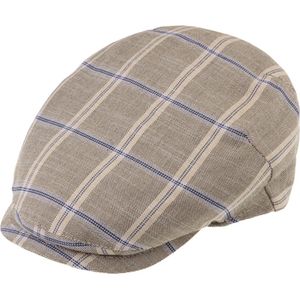 Flatcap Fiebig Geruit Beige maat 61