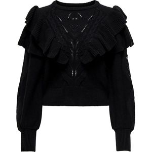 ONLRILLO - LS RUFFLE ONECK - Trui - Ruches - Gebreide Uiteindes