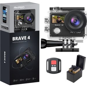 AKASO Brave 4 - Action Camera 4K - Waterdicht 40m - 64GB - Zwart