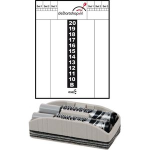 Darts Set - Whitebord - plus wisser en 2 Maxiflo stiften - scorebord darts - Cadeau