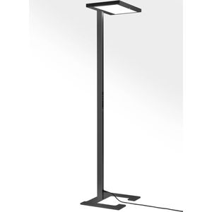 Luctra Vitawork HCL vloerlamp, biologisch effectief licht, 12.000 lumen, dimbaar met sensoren, enkele/dubbele werkplek, 2.700K tot 6.500K, 9281140, aluminium zwart
