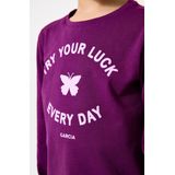 GARCIA - T-shirt - Paars - Longsleeve met Tekstprint
